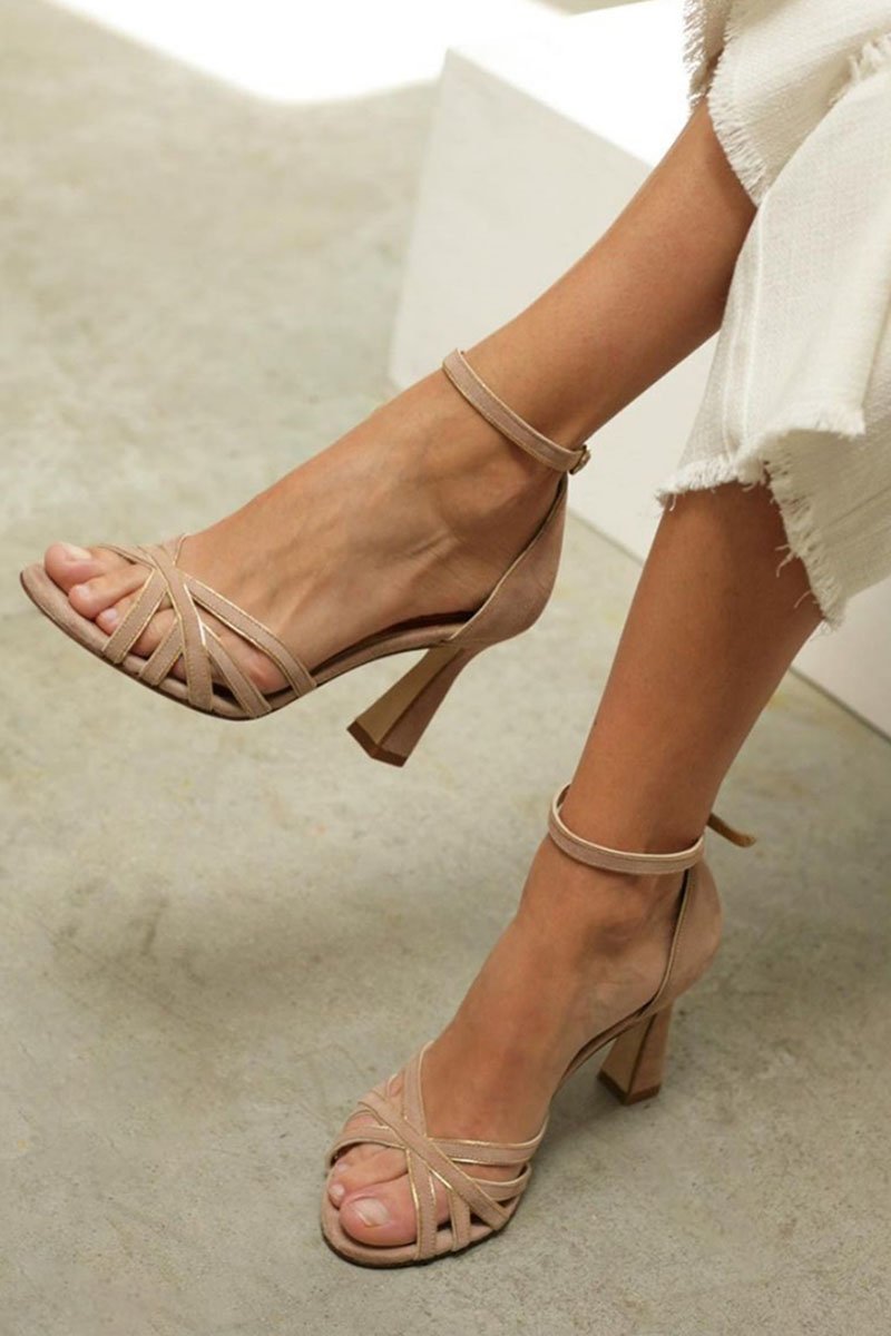 Elviera™ | Sandalias patchwork con punta redonda y tacón fino