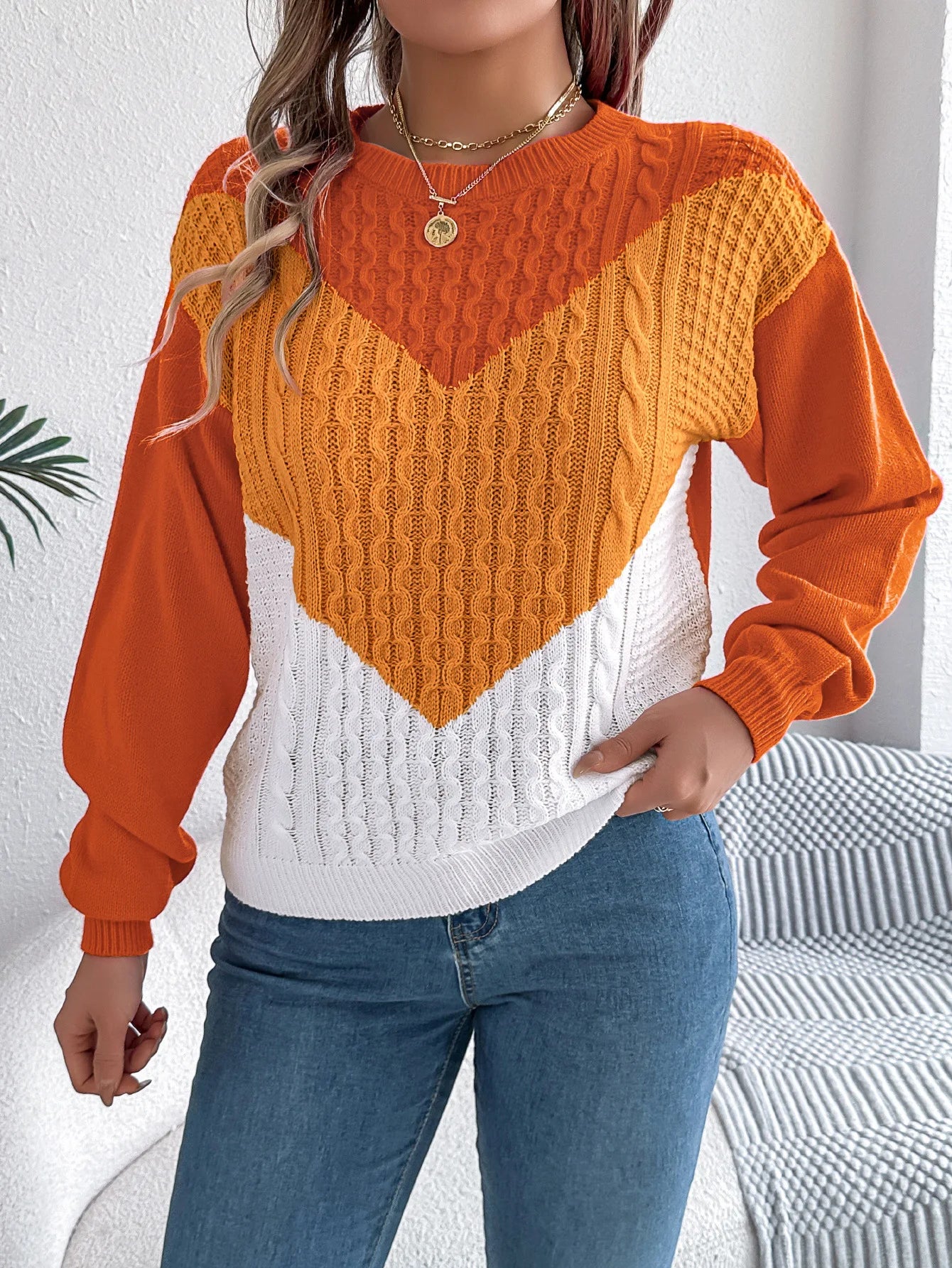 VigoCasey | Jersey de punto patchwork para mujer