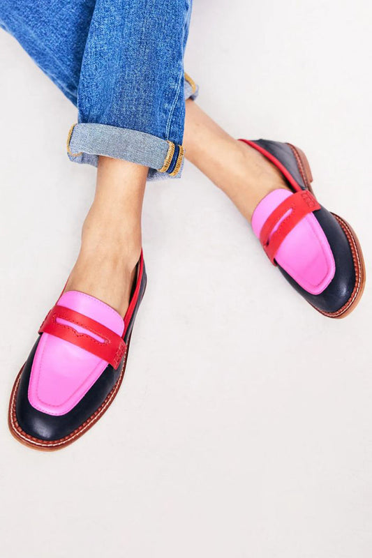 Lunessa | Mocasines negros con detalle de color