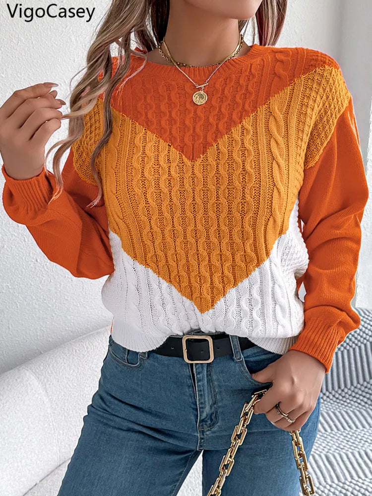 VigoCasey | Jersey de punto patchwork para mujer