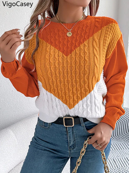 VigoCasey | Jersey de punto patchwork para mujer