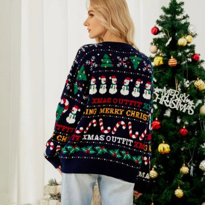 Jersey navideño de mujer con lentejuelas cálido y elegante