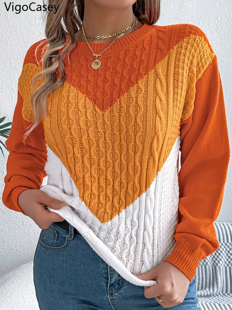 VigoCasey | Jersey de punto patchwork para mujer