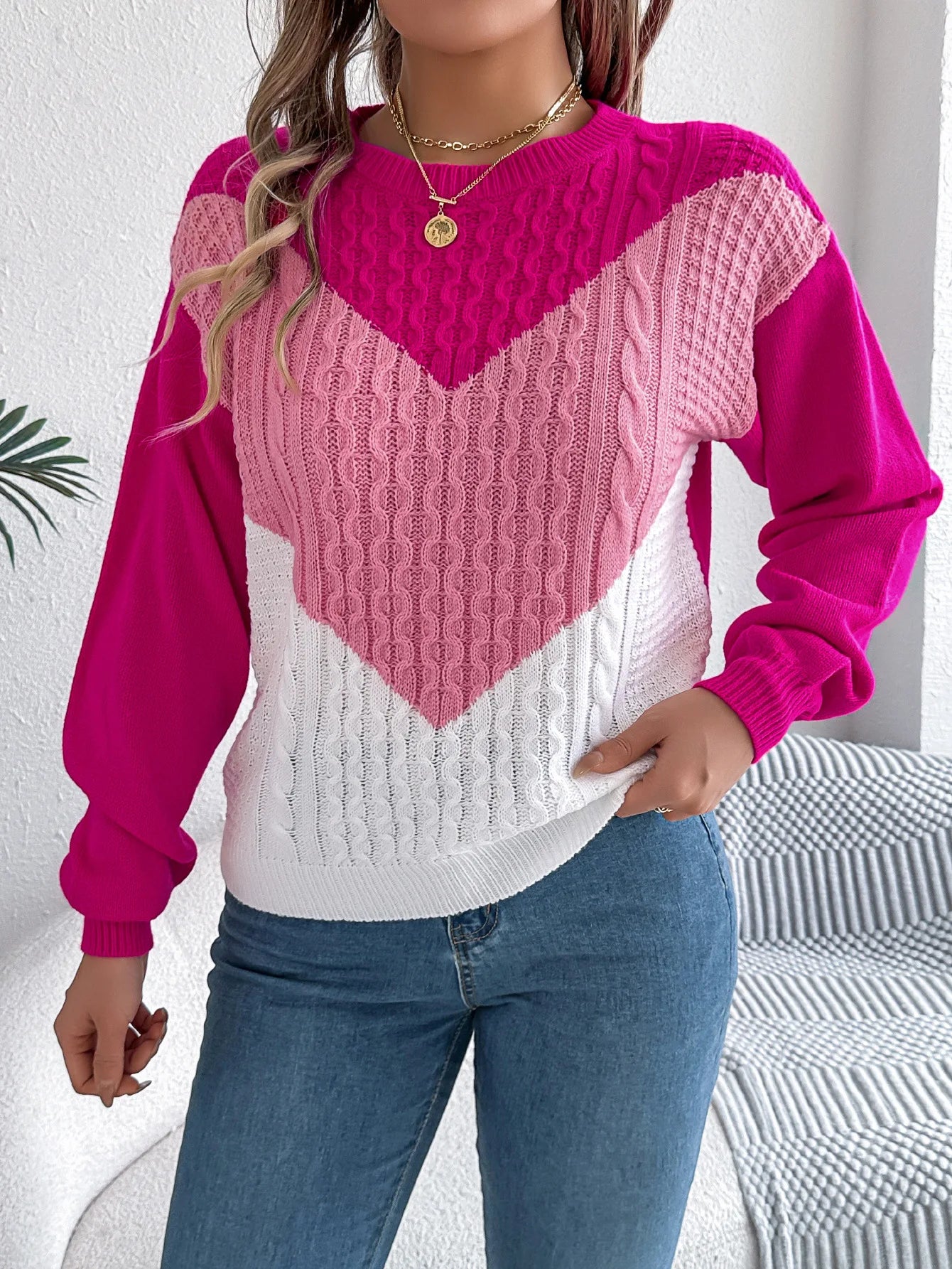 VigoCasey | Jersey de punto patchwork para mujer