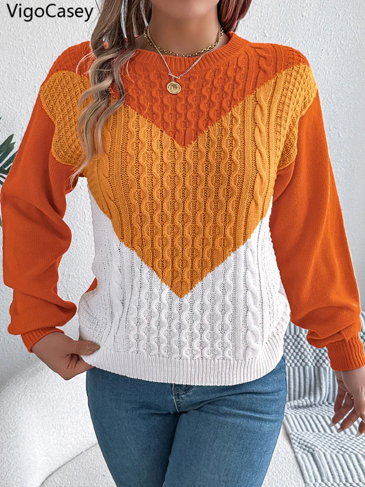VigoCasey | Jersey de punto patchwork para mujer