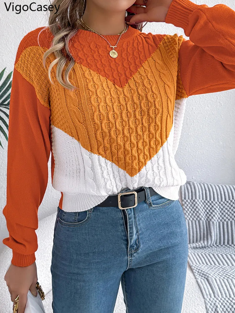 VigoCasey | Jersey de punto patchwork para mujer