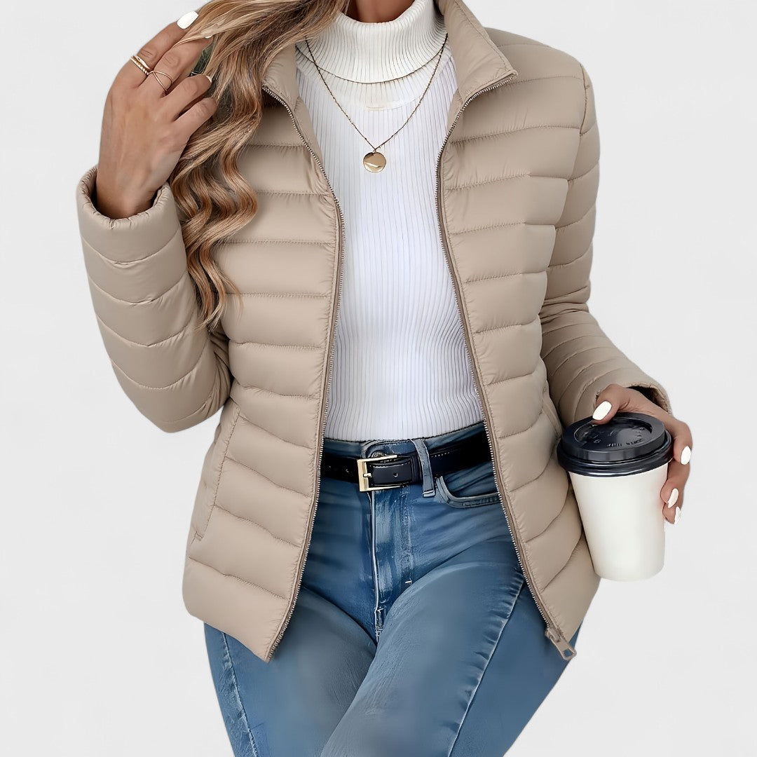 Philipa™ | Chaqueta larga elegante con cuello alto