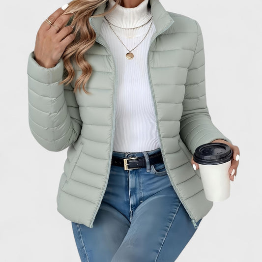 Philipa™ | Chaqueta larga elegante con cuello alto
