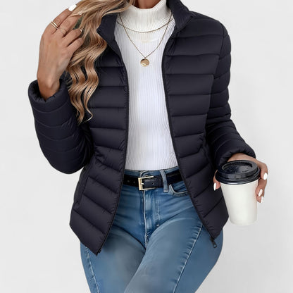 Philipa™ | Chaqueta larga elegante con cuello alto